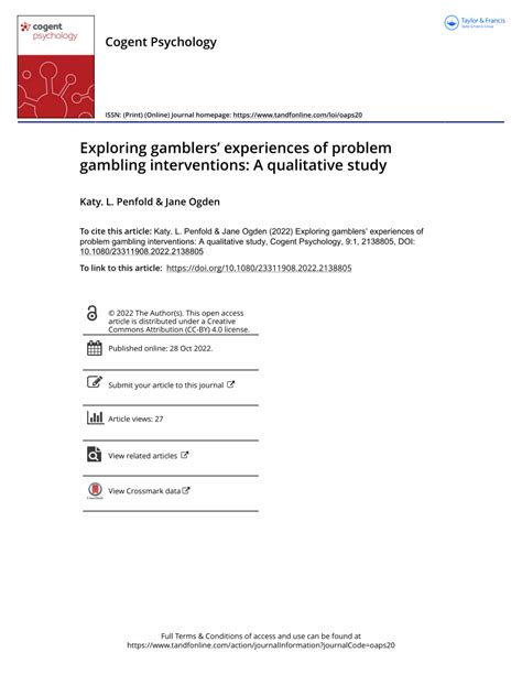 effectiveness and ineffectiveness of gambling|Full article: Exploring gamblers’ experiences of problem gambling .